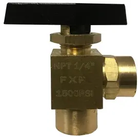 In Demand Midland Metal 46878 Angle Ball Valve, 1/4 in Nominal, FPT x FPT, 1500 psi WOG Pressure, -40 to 300 deg F