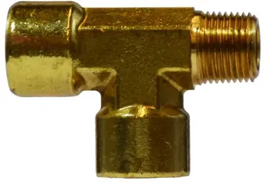 Midland Metal 28254 Street Tee, 1/4 in FIP x 1/4 in MIP x 1/4 in FIP, Brass Professional Grade