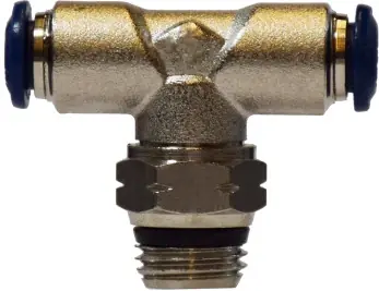 Midland Metal 20106N Swivel Branch Tee, 1/4 in Tube OD x 1/4 in MIP x 1/4 in Tube OD, Brass, Nickel-Plated Budget
