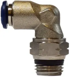 Midland Metal 20086N 90 deg Swivel Elbow, 1/4 in Push-In x 3/8 in MNPT Global, Brass, Nickel-Plated Top Rated