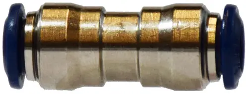 Midland Metal 20018N Union Connector, 5/32 in Push-In x 5/32 in Push-In, Brass, Nickel-Plated Express Delivery