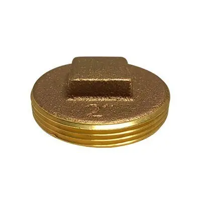 Luxury Midland Metal 970331 Raised Head Cleanout Plug, 6 in MPT, Brass