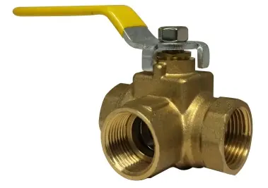 Midland Metal 940461 Side Outlet Ball Valve, 1/2 in Nominal, FPT, 3-Way -Port/Way, 600 psi WOG Pressure Special Discount