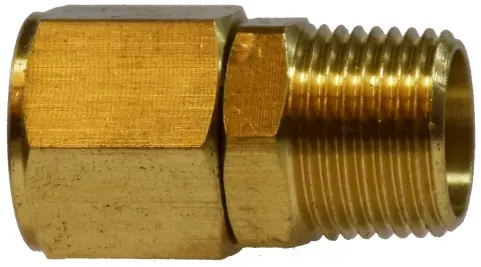 Midland Metal 28424 Pipe Straight Swivel Adapter, 1/8 in MNPTF x 1/8 in FNPTF, 1.1 in, Brass Get Yours