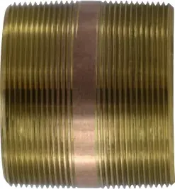 Fan Favorite Midland Metal 40254 Pipe Nipple, 6 in MPT x 6 in MPT, Close, Brass