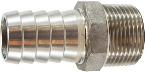 Midland Metal 973955 Adapter, 1 in Hose Barbed x 1 in MIP, Stainless Steel Certified