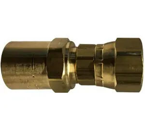 Midland Metal 32775 Reusable Swivel Adapter, 1/2 in Hose Barbed x 1/2 in FNPSM, Brass Luxury