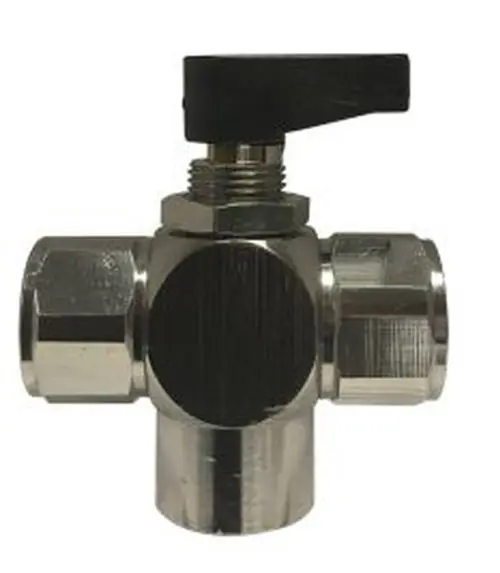Limited Offer Midland Metal 46681 Mini Ball Valve, 1/4 in Nominal, FIP, 3-Way -Port/Way, 250 psi Pressure, Brass Body