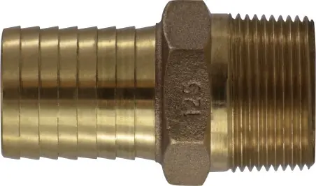 Midland Metal 973928 Hex Adapter, 1-1/4 in Hose Barbed x 1-1/4 in MIP, Bronze In Demand