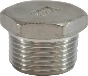 Same Day Shipping Midland Metal 63631 Cored Hex Head Plug, 1/4 in MPT, Stainless Steel, 150 lb