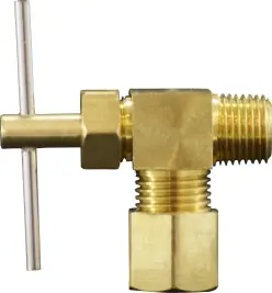 Get Yours Midland Metal 46011 90 deg Needle Valve, 1/4 x 1/8 in Nominal, Compression x MPT, 150 psi Pressure