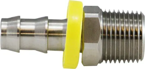 Fresh Stock Midland Metal 30206SS Adapter, 1/2 in Push-On Hose Barbed x 3/8 in MIP, Stainless Steel