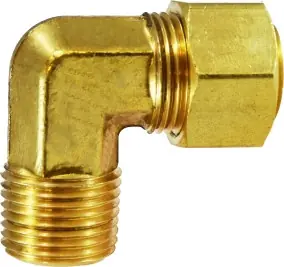 Midland Metal 26220B 90 deg Elbow with 26001 Captive Sleeve Nut, 1/8 in Compression x 1/8 in MNPTF, Brass Top Pick