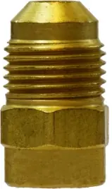Midland Metal 10468 Reducing Adapter, 1/2 in SAE 45 deg Male Flared x 5/8 in SAE 45 deg Female Flared, Brass Hassle-Free Returns