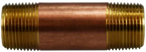 Top Pick Midland Metal 40080 Seamless Nipple, 3/4 in MPT x 3/4 in MPT, 1-3/8 in, Brass