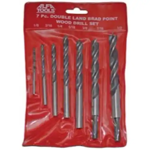 Markdown Alfa Tools DLB62360 7 pc Metric Double Land Brad Point Drill Set