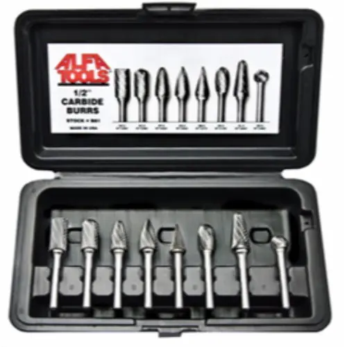 Alfa Tools B82 8 pc Carbide Burr Set, 1/4" Head, 1/4" Shank Brand New