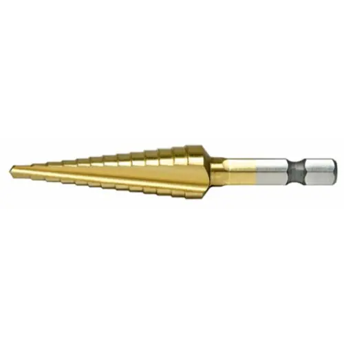 Secure Checkout Alfa Tools MBML12TN 3/16-7/8 Probit - Monolock, 1/4" Hex Shank, Ch, HSS Tin Coat, 2 Flutes, Multi-Step, Bright, Tubed