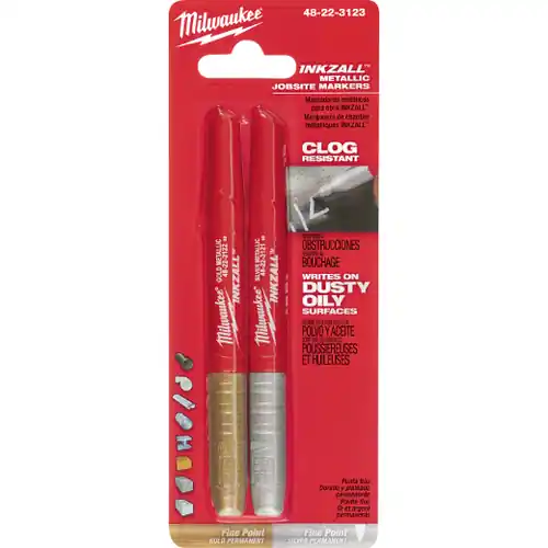 Luxury Milwaukee Tool 48-22-3123 2PK INKZALL Silver/Gold Metallic Fine Point Marker