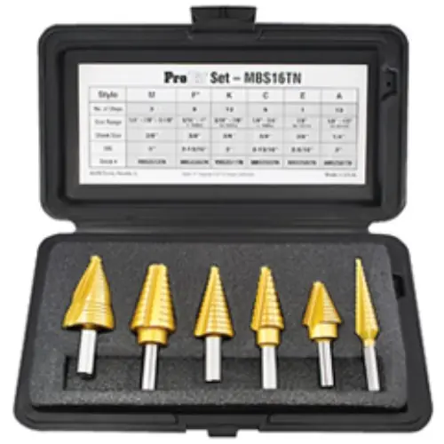 Mega Sale Alfa Tools MBS16 6 pc .Multi Step Probit Drill Set Plastic Case