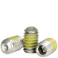Best Choice 10-24 x 1/2" Socket Set Screws, Cup Point, Nylon-Patch 18-8 Stainless Steel A2, Coarse (UNC), Qty 100