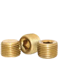 3/8"-18 Pipe Plugs, 3/4" Taper, Dry-Seal, Brass, Made in USA, Qty 50 Holiday Sale