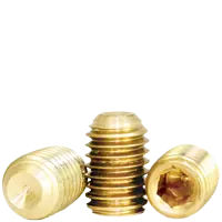 Same Day Shipping 10-24 x 1/2" Socket Set Screws, Cup Point, Brass, Coarse (UNC), Qty 100