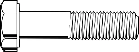 Premium 1"-8 x 2" Hex Cap Screws, Grade 2, Zinc Cr+3, Full Thread, Qty 10