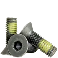 10-32 x 5/8" Flat Head Socket Cap Screws, Nylon-Patch Thermal Black Oxide, Full Thread, Fine (UNF), Alloy Steel, Qty 100 Same Day Shipping
