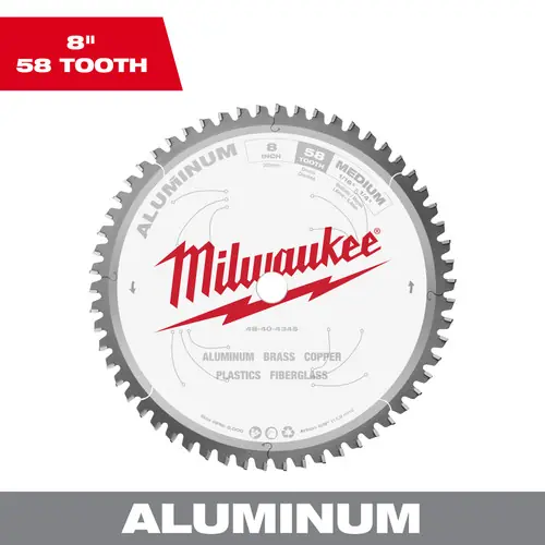 Professional Grade Milwaukee Tool 48-40-4345 8" Aluminum Cutting Circular Saw Blade