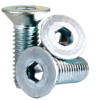 In Demand M10-1.50 x 12 mm Flat Head Socket Cap Screws, Metric Class 12.9, Zinc-Bake Cr+3, Full Thread, Coarse (UNC), Alloy Steel, DIN 7991, Qty 100