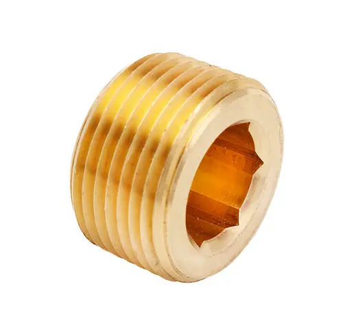 Midland Metal 109AL-2 MAF/USA Countersunk Plugs, MAF/USA PIPE, 1/8 Brass C/S Hex Plug, MAF/USA Brass Fittings Final Sale
