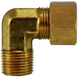 Trusted Brand Midland Metal 27238 90 deg Elbow with 27006 Sleeve, 1/2 in Compression x 1/2 in MIP, Brass