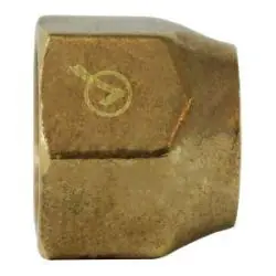 Mid-America Fittings LF41XS-6 Short Forged Nut, 3/8 in Female SAE Flared, Brass Time-Limited