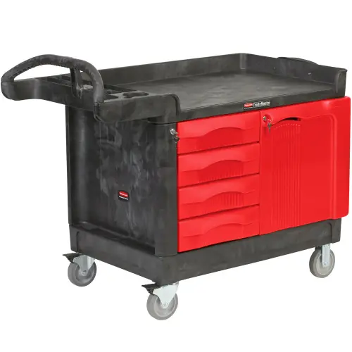 RUBBERMAID Trade Cart/Service Bench,49 In. L,Black FG453388BLA Price Cut