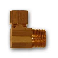 Mid-America Fittings 269X6X6 90 deg Barstock Elbow, 3/8 in Compression x 3/8 in MPT, Brass Fan Favorite