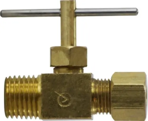 AMC 709101-0404 Needle Valve, 1/4 x 1/4 in Nominal, Compression x MIP, Brass Body Save Now