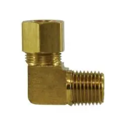 CHAMPION BRASS 69A-8C 90 deg Barstock Elbow, 1/2 in Tube x 3/8 in MPT, Brass Special Discount