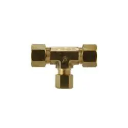 Final Sale AMC 700084-080806 Reducing Tee, 1/2 in Compression x 1/2 in Compression x 3/8 in Compression, Brass