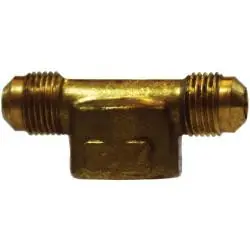 AMC 04058-040402 Branch Tee, 1/4 in SAE 45 deg Male Flared x 1/4 in SAE 45 deg Male Flared x 1/8 in FIP, Brass Flash Sale