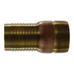 Get Yours Buchanan Rubber CNT-200-B Combination King Nipple, 2 in Hose Barbed x 2 in MPT, Brass
