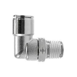 Time-Limited Midland Metal 20657NIC 90 deg Elbow, 10 mm Push-In x 3/8 in Male BSPT, Brass, Nickel-Plated