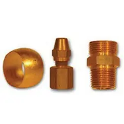 Mid-America Fittings NT272X8X4VS Branch Tee with RTS, 1/2 in Tube OD x 1/4 in Tube OD x 1/4 in MNPTF, Brass Fast Shipping