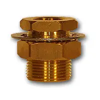 Mid-America Fittings 207ACBH-2 Bulkhead Anchor Frame Coupling, 1/8 in FNPTF x 1/8 in FNPTF, Brass Professional Grade