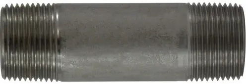 Premium Midland Metal 52109 Seamless Pipe Nipple, 1 in MPT x 1 in MPT, 6 in L, Stainless Steel, SCH 80 Schedule