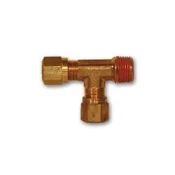 Mid-America Fittings NT271X6X6VS Barstock Run Tee, 3/8 in Tube OD x 3/8 in MNPTF x 3/8 in Tube OD, Brass Markdown