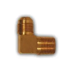 Mid-America Fittings LF249X6X4 90 deg Elbow, 3/8 in SAE 45 deg Male Flared x 1/4 in MPT, Brass Luxury