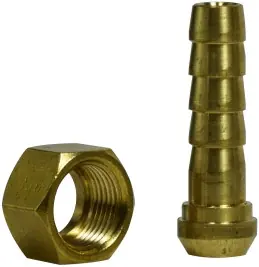 Last Chance Midland Metal 28852 Barbed Adapters, BSPT/BSPP Fittings, 06-06 Brass Hose Barb x Fem Bspp Swivel, Brass Fittings
