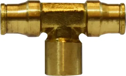 Express Delivery Midland Metal 20132 Branch Tee, 3/8 in Push-In x 3/8 in Push-In x 1/4 in FIP, Brass
