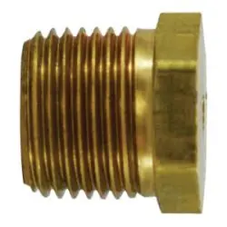 AMC 706125-08 Solid Hex Head Plug, 1/2 in MPT, 0.81 in, Brass Seasonal Sale
